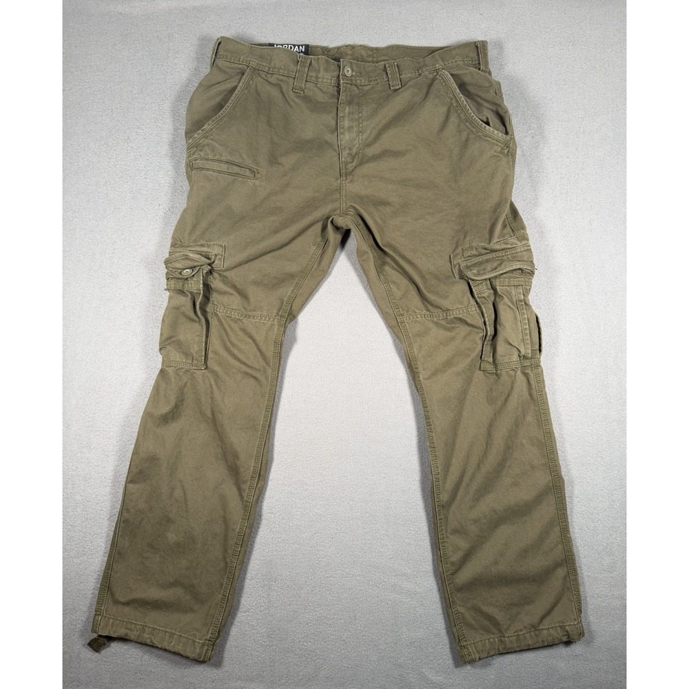 Jordan Craig Men's Khaki Cotton Cargo Pants Size 36x32 Paint Splatter